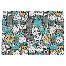 Bolsa De Regalo Grande Graciosos Gatos Jugadores