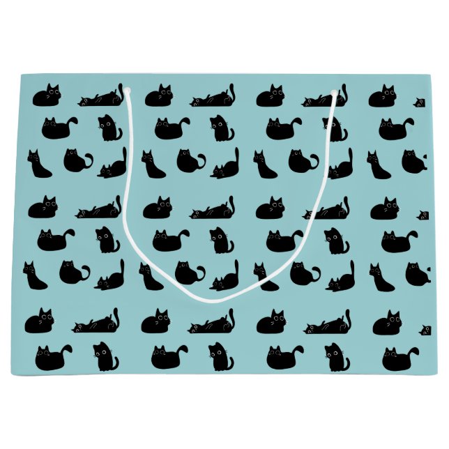 Bolsa De Regalo Grande Graciosos gatos negros (Anverso)