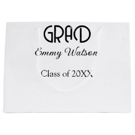 Bolsa De Regalo Grande Grad bold letter graduation name class of 20XX sim