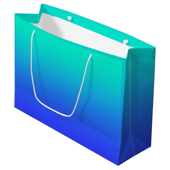 Bolsa De Regalo Grande Gradiente Azul Profundo Acuático (Angulo Anverso)