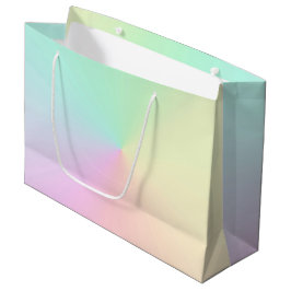 Bolsa De Regalo Grande Gradiente claro Ombre Arcoiris Pastel Estético