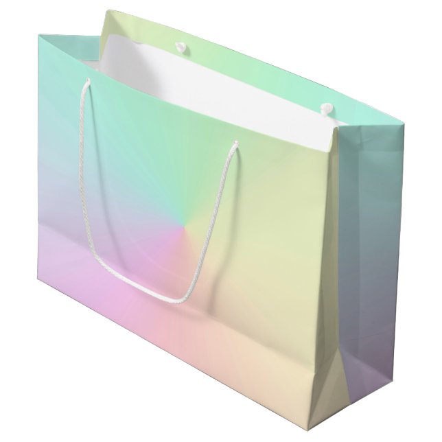 Bolsa De Regalo Grande Gradiente claro Ombre Arcoiris Pastel Estético (Angulo Anverso)