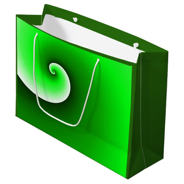 Bolsa De Regalo Grande Gradiente en espiral verde blanco (Angulo Anverso)