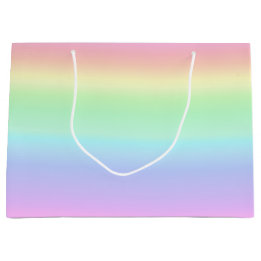 Bolsa De Regalo Grande Gradiente estético del arcoiris pastel de bonito