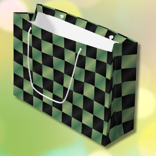 Bolsa De Regalo Grande Gradiente negro verde oliva moderno controlado
