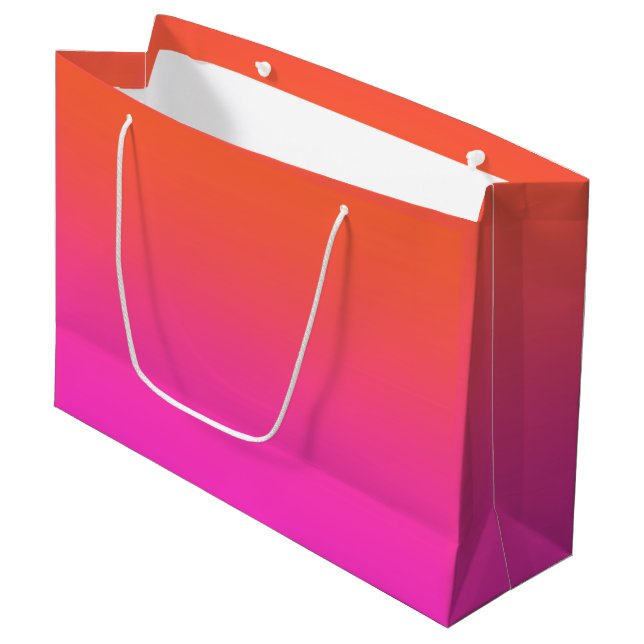 Bolsa De Regalo Grande Gradiente Rosa Naranja (Angulo Anverso)