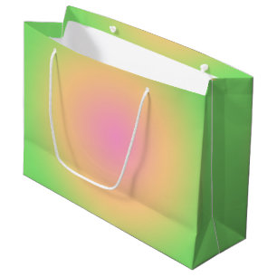Bolsa De Regalo Grande Gradiente verde rosado Ombre Aura