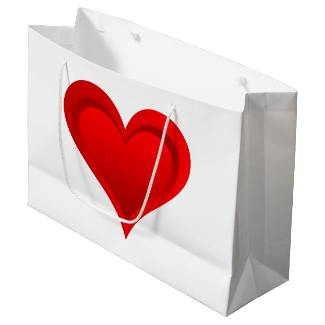 Bolsa De Regalo Grande Gradientes CORAZÓN DE AMOR ROJO + tu texto e ideas (Angulo Anverso)