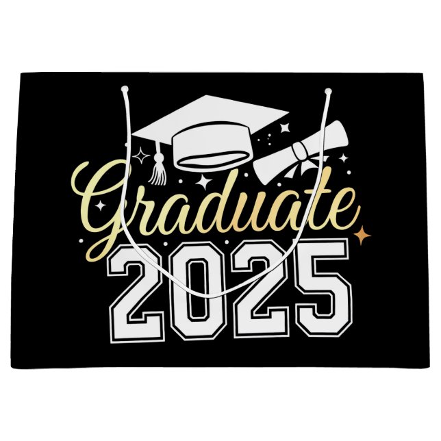 Bolsa De Regalo Grande Graduación De 2025 Graduado (Anverso)