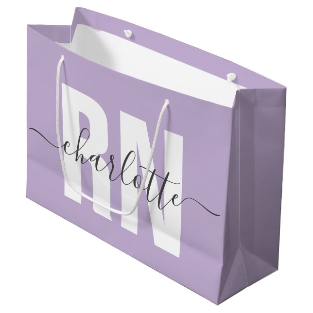 Bolsa De Regalo Grande Graduación de enfermeras registradas de RN persona (Angulo Anverso)