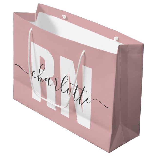 Bolsa De Regalo Grande Graduación de enfermeras registradas de RN persona (Angulo Anverso)