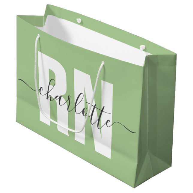 Bolsa De Regalo Grande Graduación de enfermeras registradas de RN persona (Angulo Anverso)