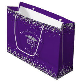 Bolsa De Regalo Grande Graduación de Enfermería de Práctica Doctora Púrpu