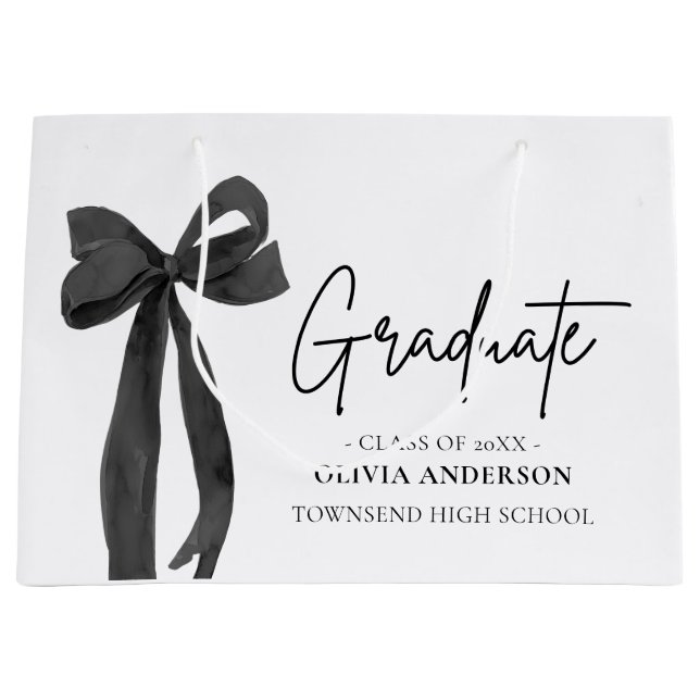 Bolsa De Regalo Grande Graduación de Graduado de Coquette de Black Bow Mo (Anverso)
