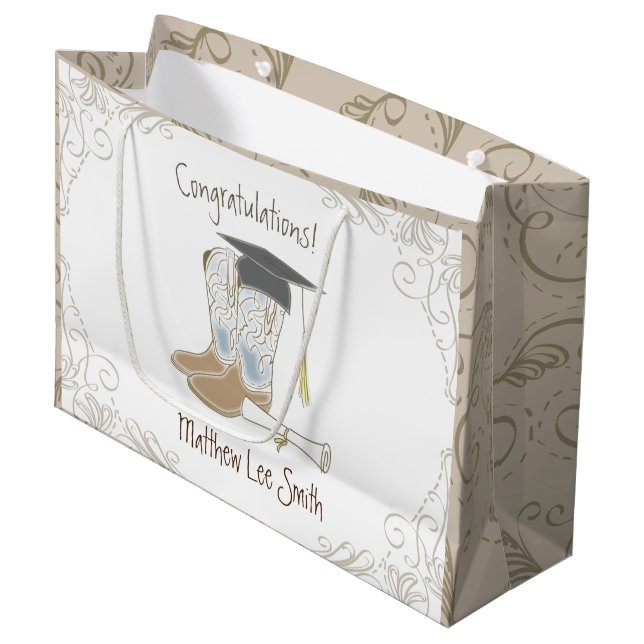 Bolsa De Regalo Grande Graduación de Vaquera País Fiesta Occidental (Angulo Anverso)