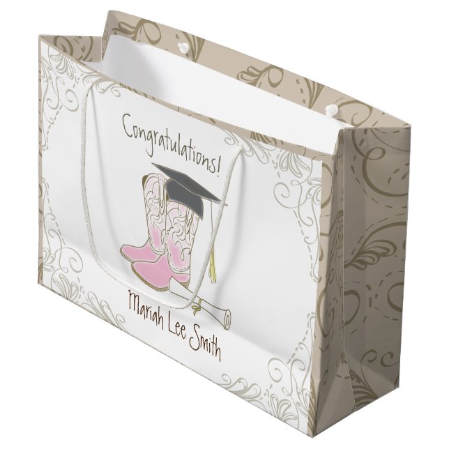 Bolsa De Regalo Grande Graduación de Vaquera País Fiesta Occidental (Angulo Anverso)