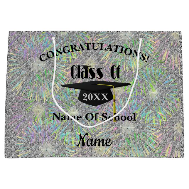 Bolsa De Regalo Grande Graduación Felicitaciones Cap Personalizado (Anverso)