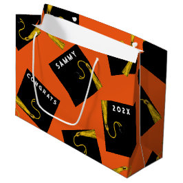 Bolsa De Regalo Grande Graduación Naranja Creativa