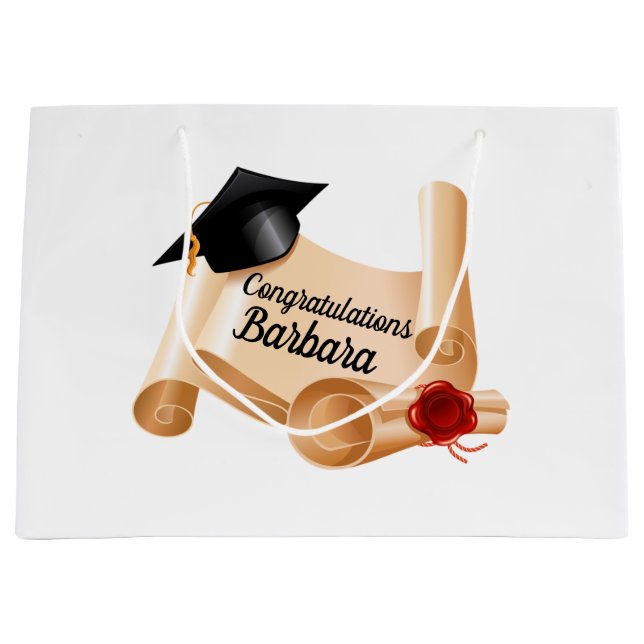 Bolsa De Regalo Grande Graduación personalizada (Anverso)