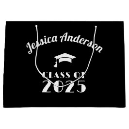 Bolsa De Regalo Grande Graduación personalizada en blanco y negro