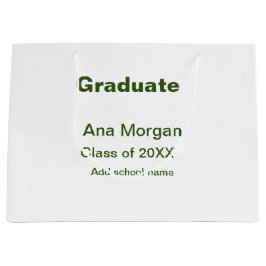 Bolsa De Regalo Grande Graduado agregar nombre clase de nombre de escuela