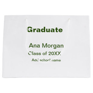 Bolsa De Regalo Grande Graduado agregar nombre clase de nombre de escuela