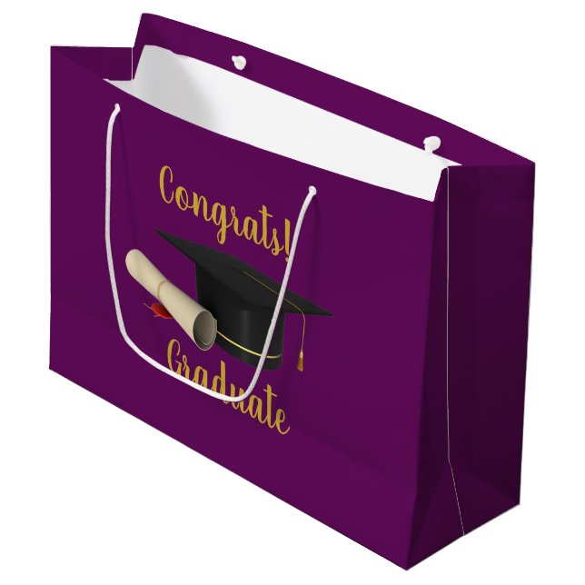 Bolsa De Regalo Grande Graduado de Graduación y Diploma (Angulo Anverso)