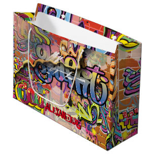 Bolsa De Regalo Grande Graffiti garabateado, raspado o pINADO ladrillos