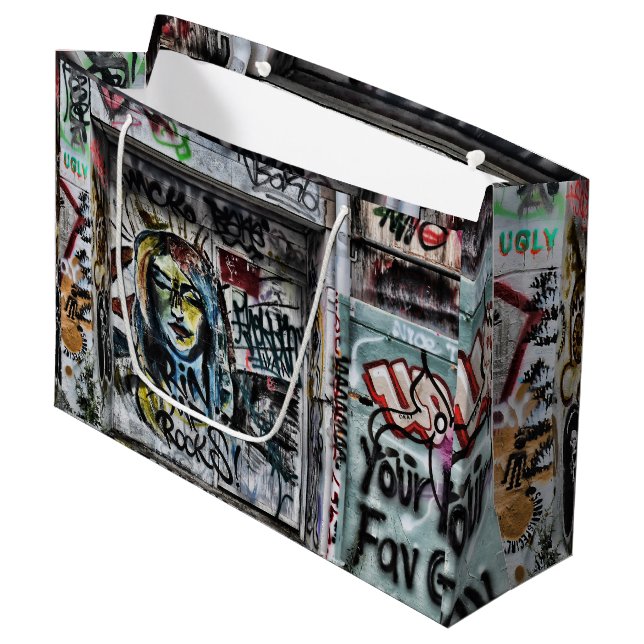 Bolsa De Regalo Grande Graffiti Guay Modern Urban Street Art (Angulo Anverso)