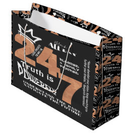 Bolsa De Regalo Grande Gráfico de eslóganes Black All Day 24/7