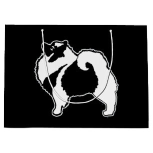 Bolsa De Regalo Grande Gráficos de Keeshond - Arte de perro original lind
