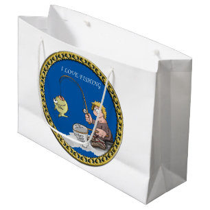 Bolsa De Regalo Grande Gran bajista pescando en el hielo