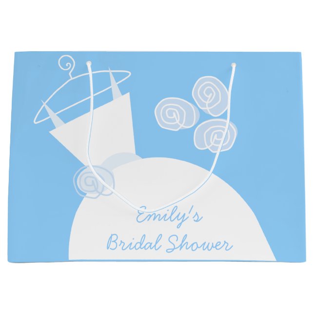 Bolsa De Regalo Grande Gran ducha azul de Boda (Anverso)