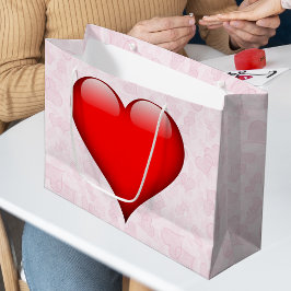 Bolsa De Regalo Grande Gran El día de San Valentín rosa del corazón rojo