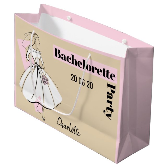 Bolsa De Regalo Grande Gran fiesta de la Bachelorette Neutral de la Novia (Angulo Anverso)