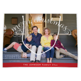 Bolsa De Regalo Grande Gran Fotos de la Familia Feliz Navidad