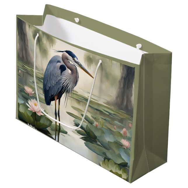 Bolsa De Regalo Grande Gran garza azul (Angulo Anverso)