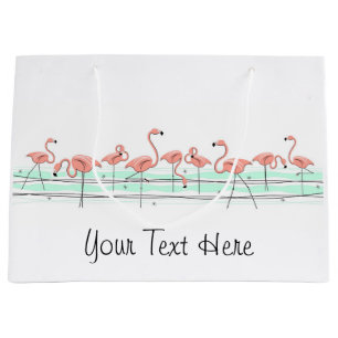 Bolsa De Regalo Grande Gran línea oceánica Flamingo