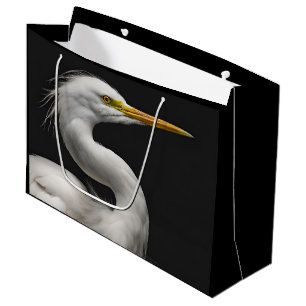 Bolsa De Regalo Grande Gran Retrato de Egret Blanco II