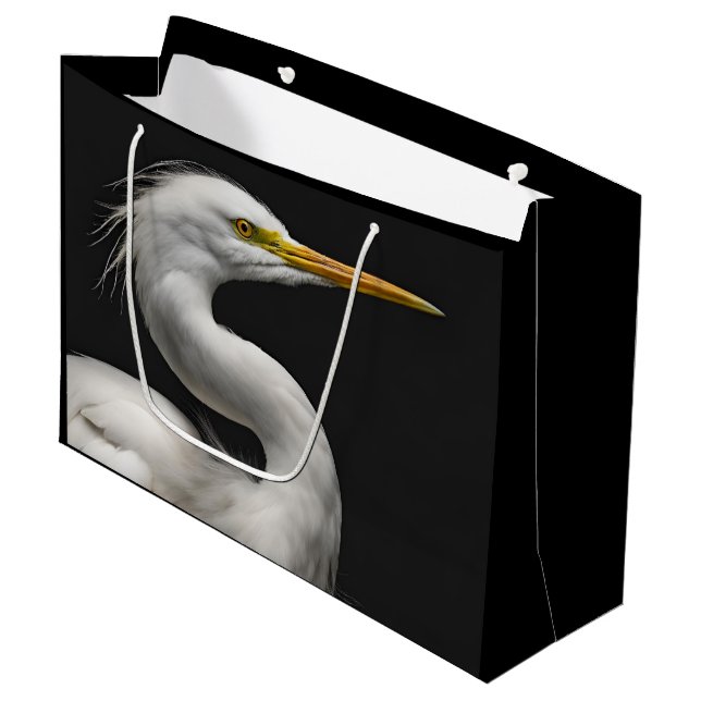 Bolsa De Regalo Grande Gran Retrato de Egret Blanco II (Angulo Anverso)