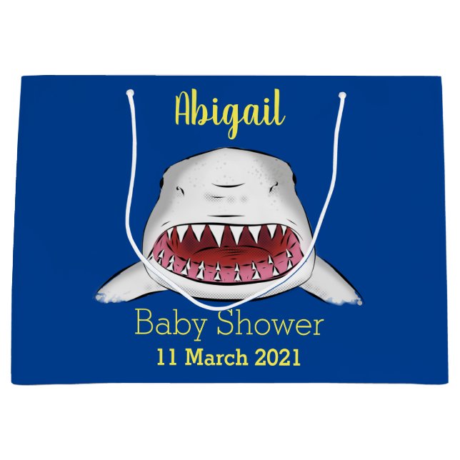 Bolsa De Regalo Grande Gran tiburón blanco significa ilustracion personal (Anverso)