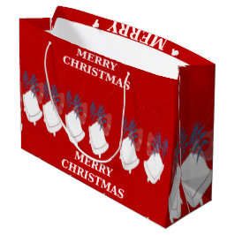 Bolsa De Regalo Grande Grand Sac Cadeau "Merry Christmas" – Rouge Festif 
