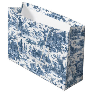 Bolsa De Regalo Grande Granja Rústica Vintage Toile-Blue & White
