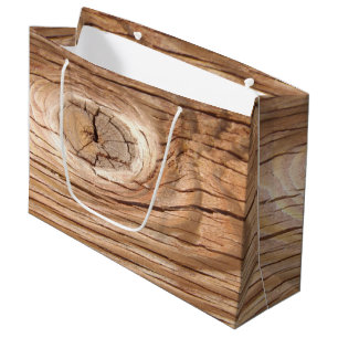 Bolsa De Regalo Grande Grano de madera Knothole