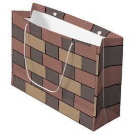 Bolsa De Regalo Grande Gray Peach Pink Ladrillo Wall