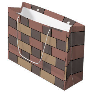 Bolsa De Regalo Grande Gray Peach Pink Ladrillo Wall