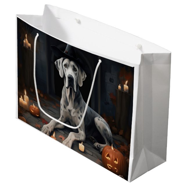 Bolsa De Regalo Grande Great Dane Pumpkins Halloween Scary Flip (Angulo Anverso)