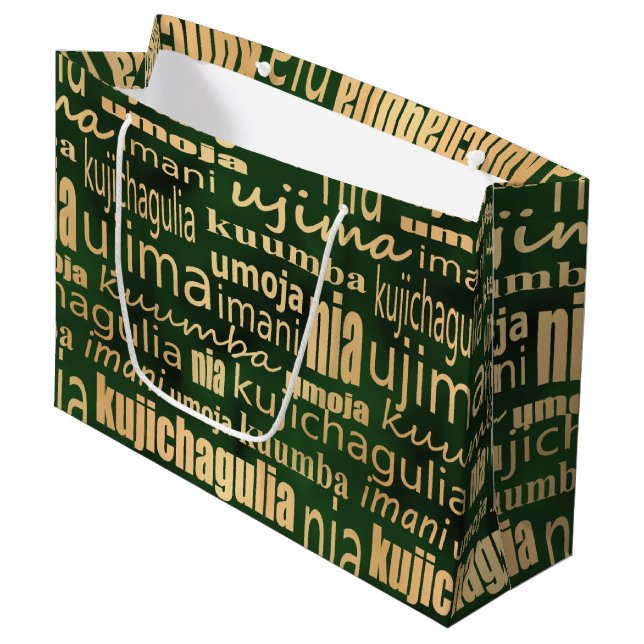 Bolsa De Regalo Grande Green and Gold Seven Principles (Angulo Anverso)