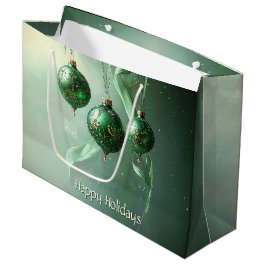Bolsa De Regalo Grande Green Christmas Ball Holiday Gift Bag