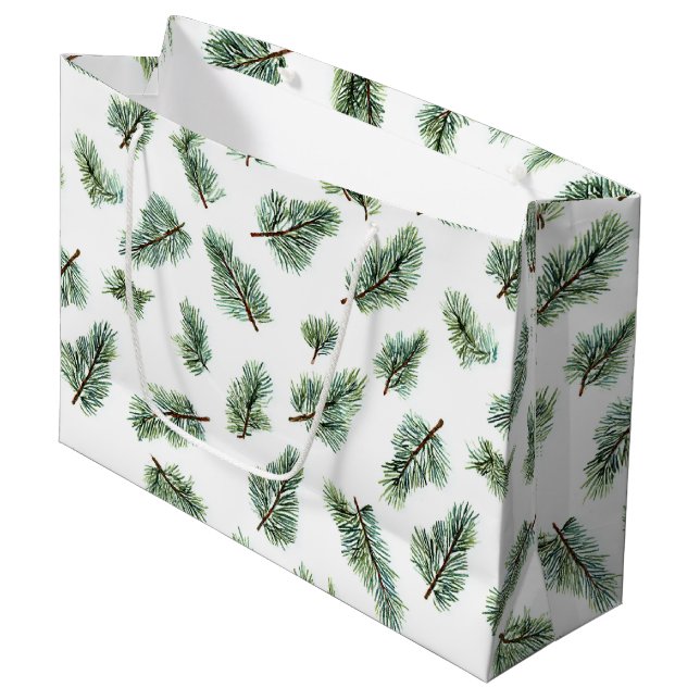 Bolsa De Regalo Grande Green Christmas Pine Tree (Angulo Anverso)